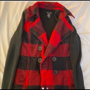 red plaid blazer